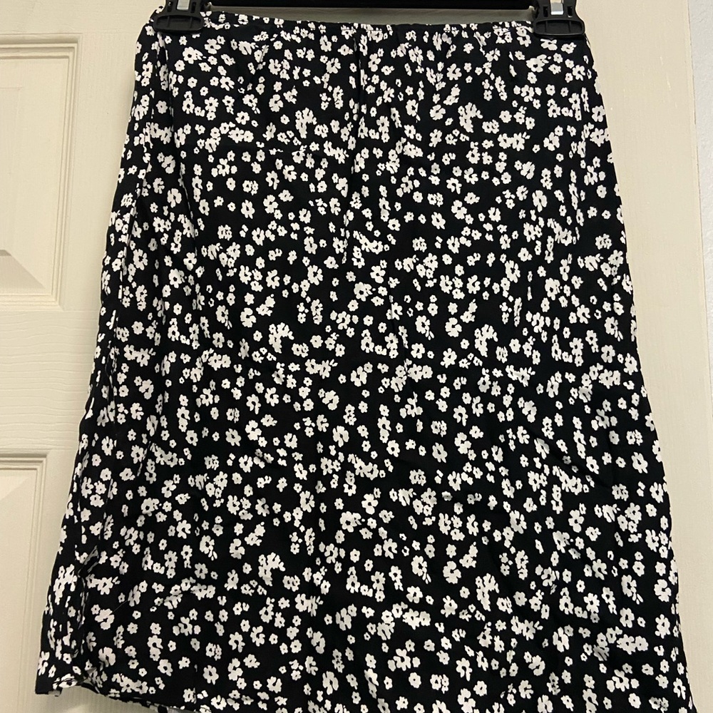 Floral Black and White Women's Skirt